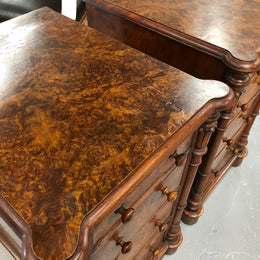 Lovely Pair Of Victorian Burr Walnut Bedside Cabinets