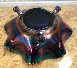 Large Carnival Glass Bowl With Fish Pattern | Antique & Vintage | Moonee Ponds Antiques | Australia Wide Delivery