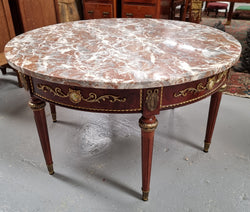 Stunning French Burr Walnut & Marble Top Coffee Table | Antique & Vintage | Moonee Ponds Antiques | Australia Wide Delivery