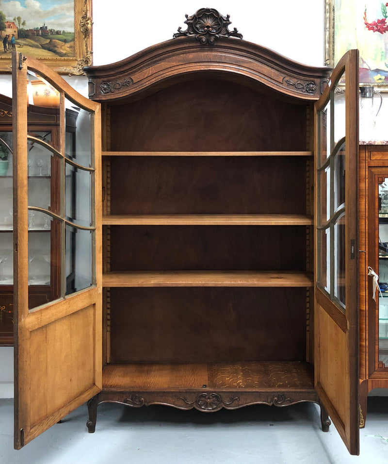 French Oak Louis XV Style Two Door Bookcase