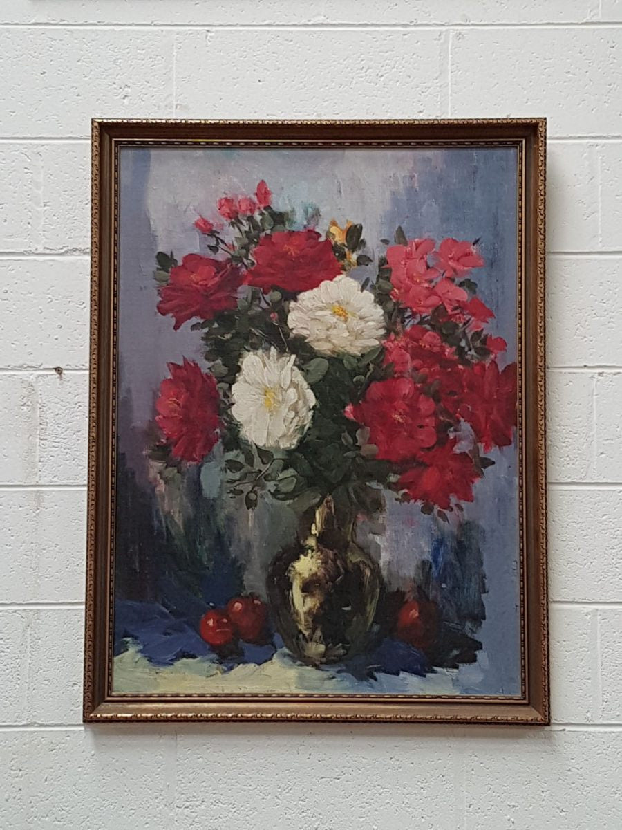 Framed Floral oil Painting
