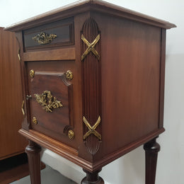 French Walnut Louis XVI Style Single Bedside Cabinet