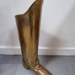 Decorative French brass boot for storing your umbrellas and walking sticks in good original condition.