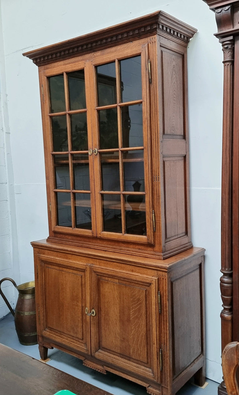 19th Century French Oak Two Door Bookcase