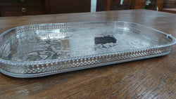 Decorative Silver Plated Rectangular Drinks Tray | Antique & Vintage | Moonee Ponds Antiques | Australia Wide Delivery