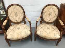 Pair Of Antique French Louis XVI Style Carved Walnut Fauteuils | Antique & Vintage | Moonee Ponds Antiques | Australia Wide Delivery