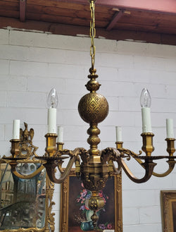Stunning Six Arm French Bronze Chandelier | Antique & Vintage | Moonee Ponds Antiques | Australia Wide Delivery