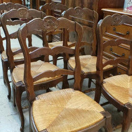 Set of six French oak Dining Chairs-1