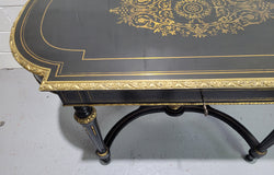 19th Century Napoleon III Boulle Ebonized Centre Table | Antique & Vintage | Moonee Ponds Antiques | Australia Wide Delivery