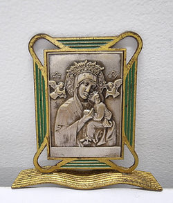 Art Deco Silver Gilt Brass & Enamel Religious Icon | Antique & Vintage | Moonee Ponds Antiques | Australia Wide Delivery