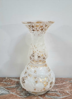 French 19th Century Milk Glass Embossed Vase | Antique & Vintage | Moonee Ponds Antiques | Australia Wide Delivery