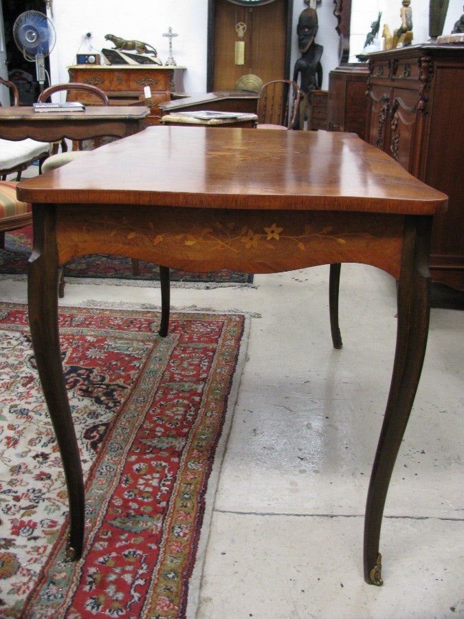 French Walnut Marquetry Inlaid Desk