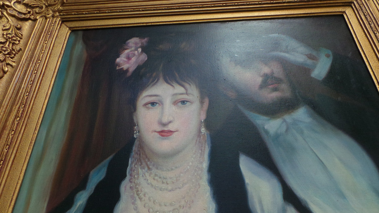 Beautifully Gilt Framed Antique Oil On Canvas By Van Damme