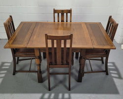 Fabulous Small Oak Extension Table & Four Dinning Chairs | Antique & Vintage | Moonee Ponds Antiques | Australia Wide Delivery