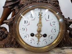 French Three Piece Clock Set Of Women And Cupid | Antique & Vintage | Moonee Ponds Antiques | Australia Wide Delivery