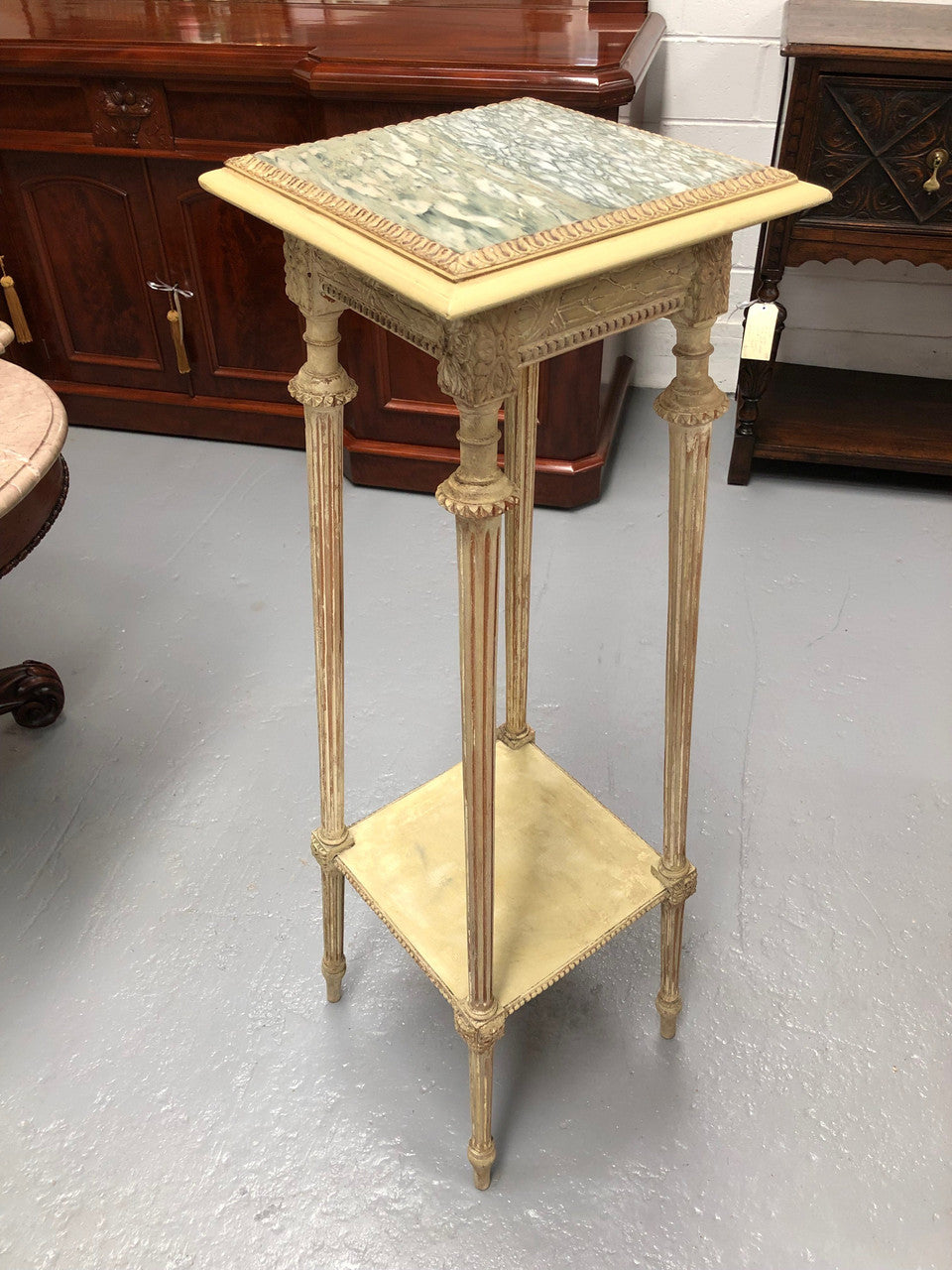 Beautiful Carved French Painted Pedestal