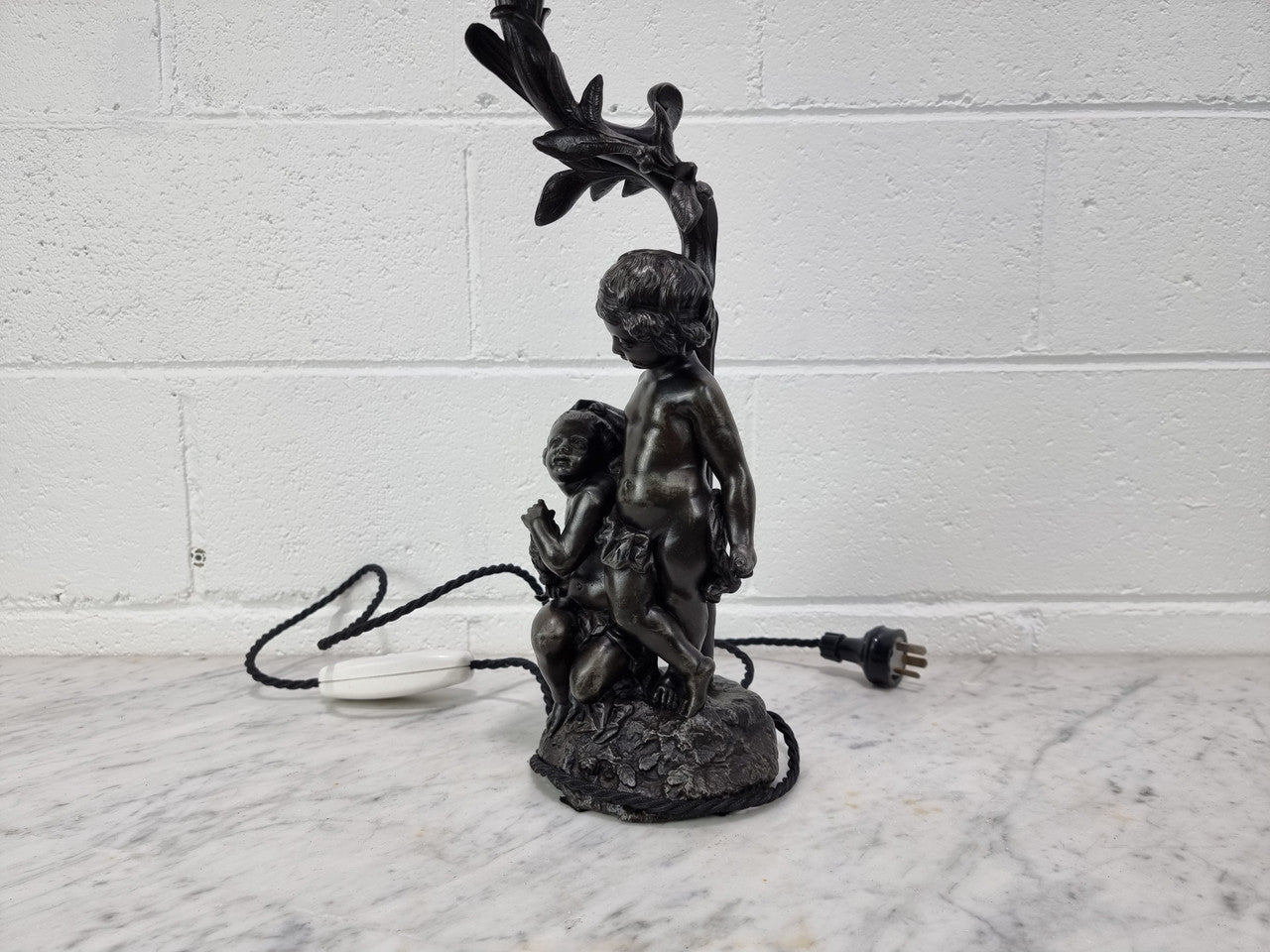 Antique French Bronzed Metal Lamp With Cherub's | Antique & Vintage | Moonee Ponds Antiques | Australia Wide Delivery