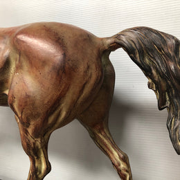 Beautiful signed French Art Deco cold Painted spelter horse statue. Stands tall at 42 cm.