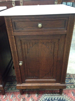 Pair French Oak Marble Top Bedsides | Antique & Vintage | Moonee Ponds Antiques | Australia Wide Delivery