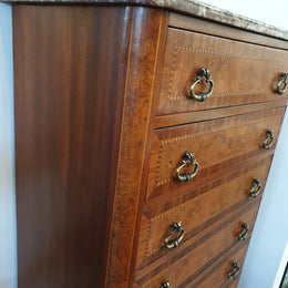 Louis XV Style Inlaid Marble Top Seminar