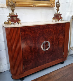 Beautiful Bespoke Art Deco Style Walnut & Mahogany Marble Top Buffet | Antique & Vintage | Moonee Ponds Antiques | Australia Wide Delivery