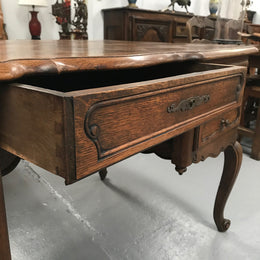 Parquetry Top Five Drawer desk