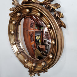 Vintage Gilt Framed Convex Mirror Featuring Eagle | Antique & Vintage | Moonee Ponds Antiques | Australia Wide Delivery