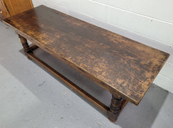 Rustic Oak Coffee Table On Turned Legs | Antique & Vintage | Moonee Ponds Antiques | Australia Wide Delivery