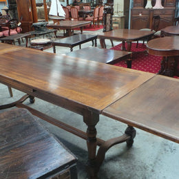A Large French Farmhouse Oak Extension Table