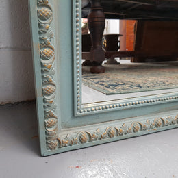 Late 19th Century Antique French Painted & Gilded Trumeau Mirror