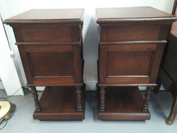 Pair of French Oak Wooden Top Bedsides | Antique & Vintage | Moonee Ponds Antiques | Australia Wide Delivery