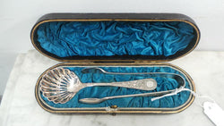 Boxed Silver plate Spoon and Tong Set | Antique & Vintage | Moonee Ponds Antiques | Australia Wide Delivery