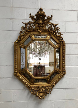 Early 19th Century Gilt Cushion Mirror WIth Acid Etching | Antique & Vintage | Moonee Ponds Antiques | Australia Wide Delivery