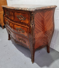 French Walnut & Kingwood Louis XV Style Marquetry Inlaid Commode | Antique & Vintage | Moonee Ponds Antiques | Australia Wide Delivery