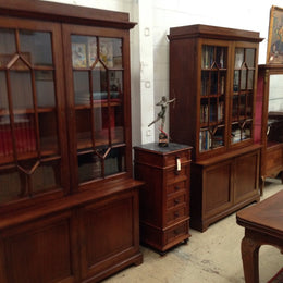 Pair French Mahogany bookcases