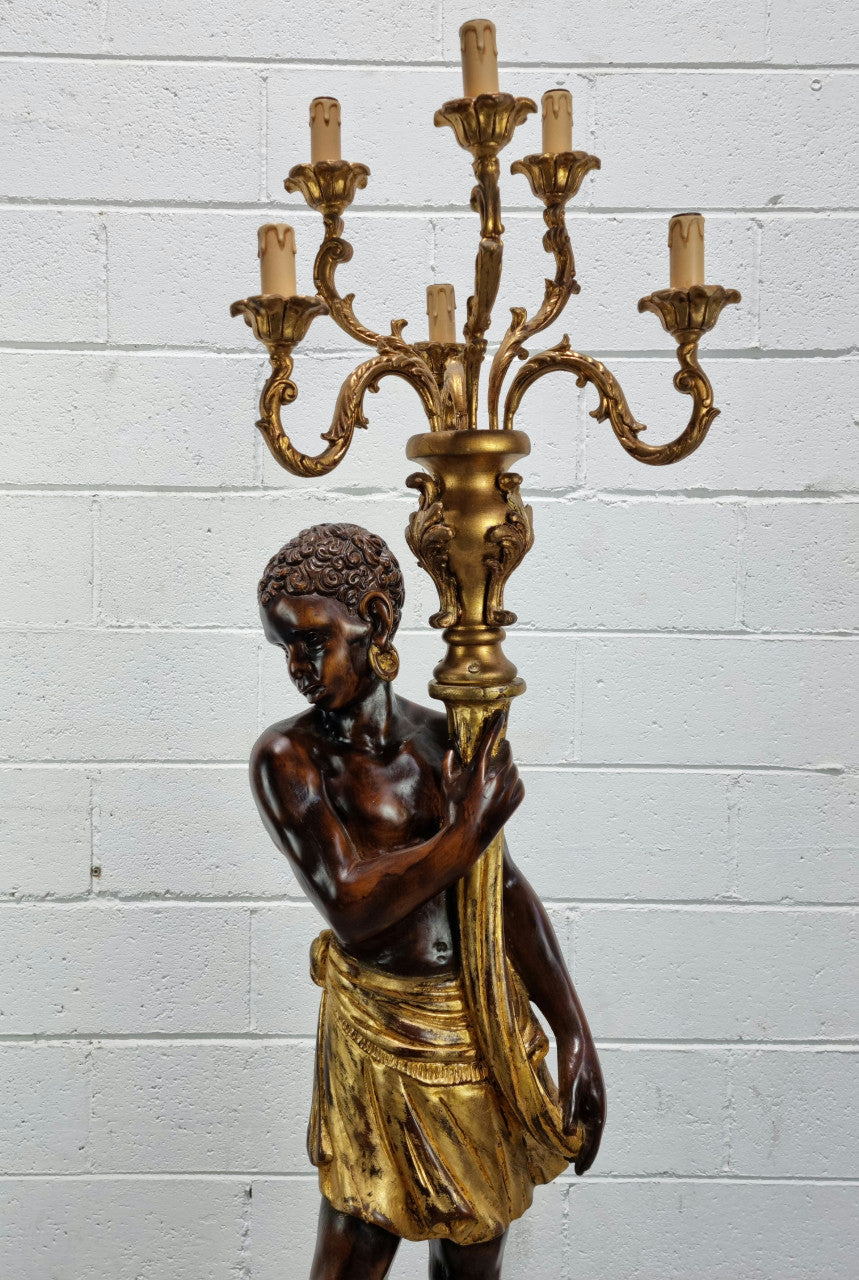 19th Century Wooden Italian Blackamoor Floor Lamp | Antique & Vintage | Moonee Ponds Antiques | Australia Wide Delivery