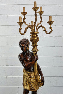 19th Century Wooden Italian Blackamoor Floor Lamp | Antique & Vintage | Moonee Ponds Antiques | Australia Wide Delivery