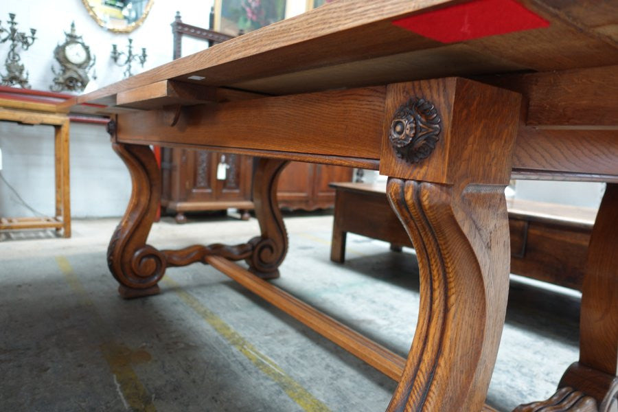 French Oak Parquetry Top Extension Dining Table | Antique & Vintage | Moonee Ponds Antiques | Australia Wide Delivery