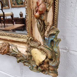 Lovely French 19th century hand painted wall mirror. Sourced from France and in good original detailed condition. Please see photos as it forms part of the description.