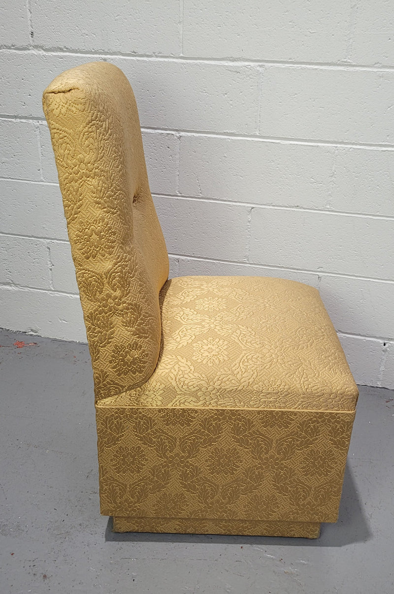 Vintage nicely upholstered bedroom chair. Upholstery is in good original used condition, please view photos as they help form part of the description.