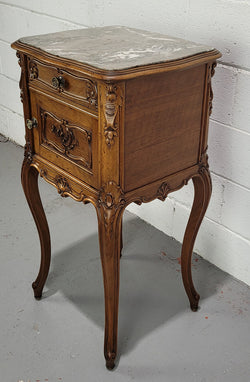Single Carved French walnut Bedside Cabinet | Antique & Vintage | Moonee Ponds Antiques | Australia Wide Delivery