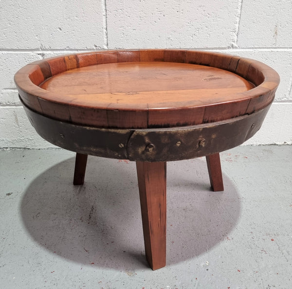 Vintage Hand Crafted barrel coffee table. It has been sourced locally and is in good original condition.