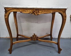 French Louis XV Style Gilt Wood Carved Center Table with Marble Top | Antique & Vintage | Moonee Ponds Antiques | Australia Wide Delivery
