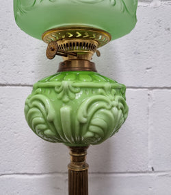 Beautiful Victorian Green Banquet Lamp | Antique & Vintage | Moonee Ponds Antiques | Australia Wide Delivery