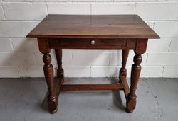 Rustic French Oak Desk with Single Drawer & Turned Legs | Antique & Vintage | Moonee Ponds Antiques | Australia Wide Delivery