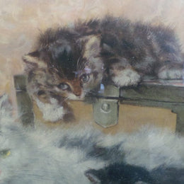 An Original Pears Print Of Kittens Playing