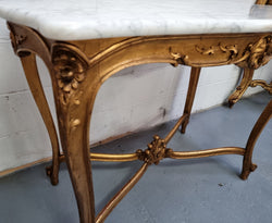 French Louis XV Style Gilt Wood Carved Center Table with Marble Top | Antique & Vintage | Moonee Ponds Antiques | Australia Wide Delivery