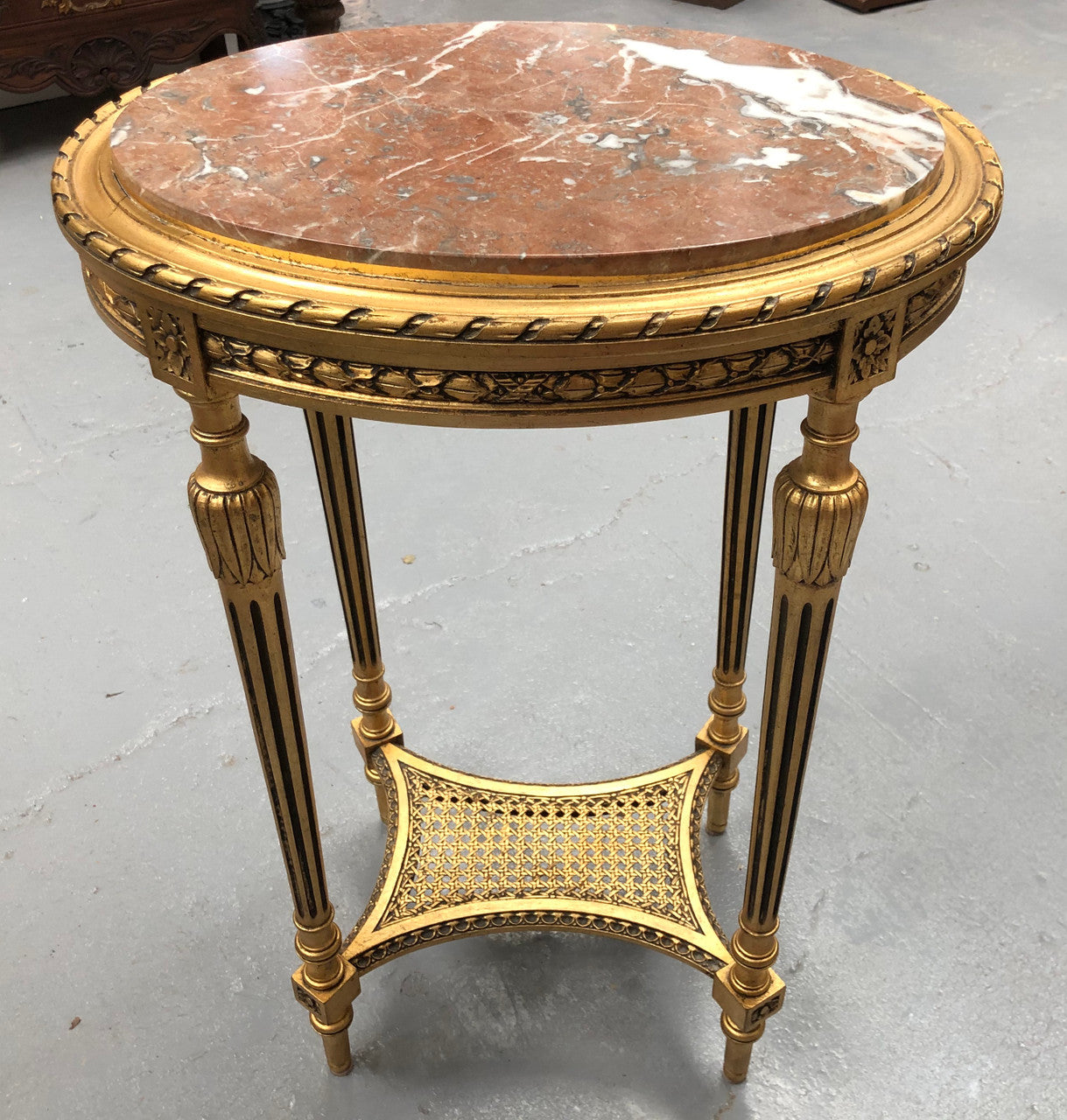 Antique French Louis XVI Style Gilt & Ebonized & Marble Top Side Table | Antique & Vintage | Moonee Ponds Antiques | Australia Wide Delivery