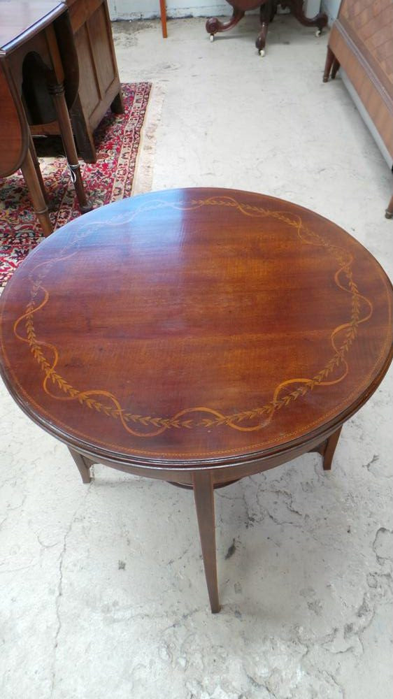Round Inlaid Centre Table | Antique & Vintage | Moonee Ponds Antiques | Australia Wide Delivery
