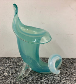Murano Blue Glass Cornucopia Vase | Antique & Vintage | Moonee Ponds Antiques | Australia Wide Delivery